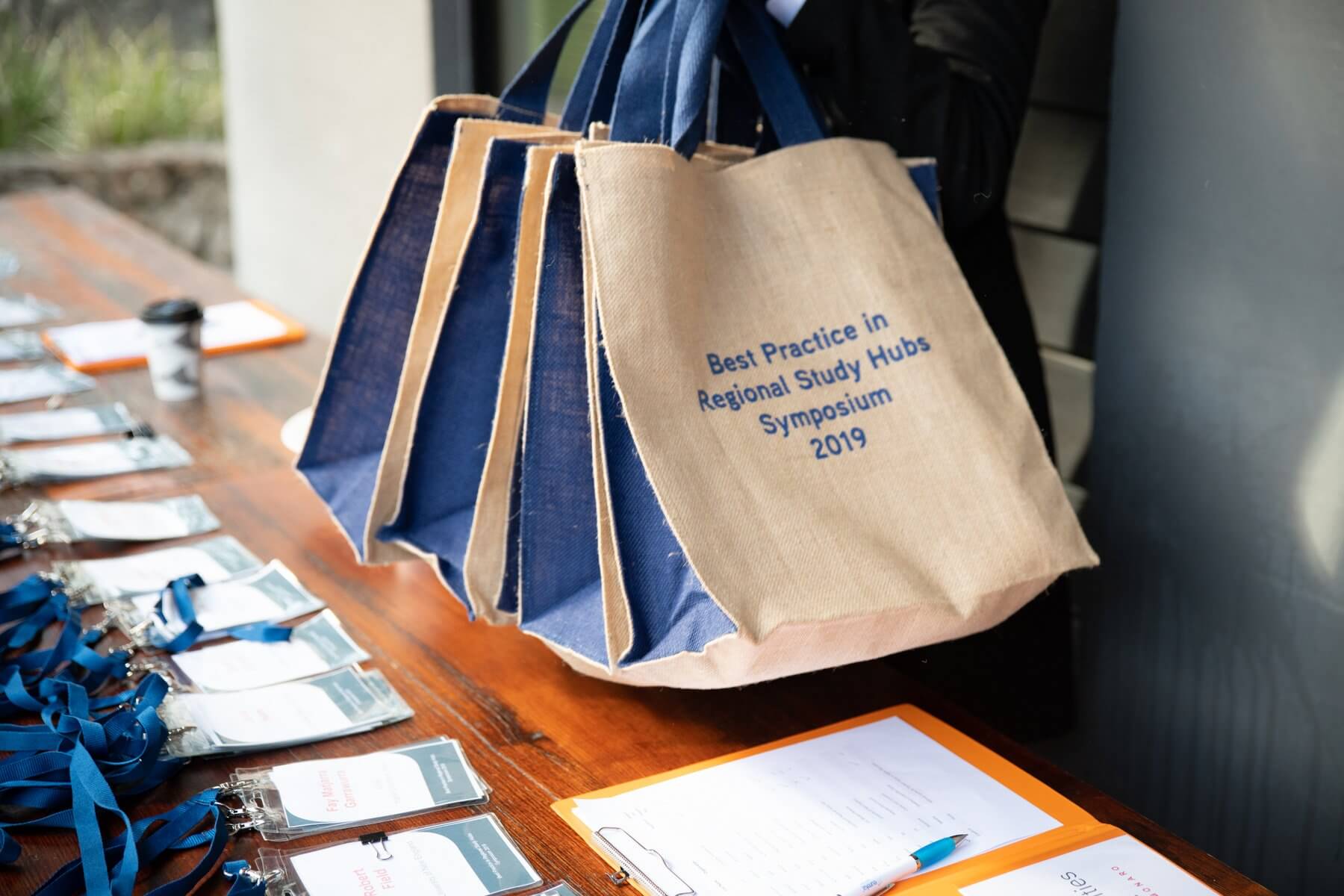 Best Practice in Regional Study Hubs Symposium bags